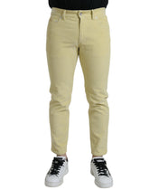 Dolce & Gabbana Yellow Corduroy Logo Plaque Skinny Denim Jeans -   -  Dolce & Gabbana.
